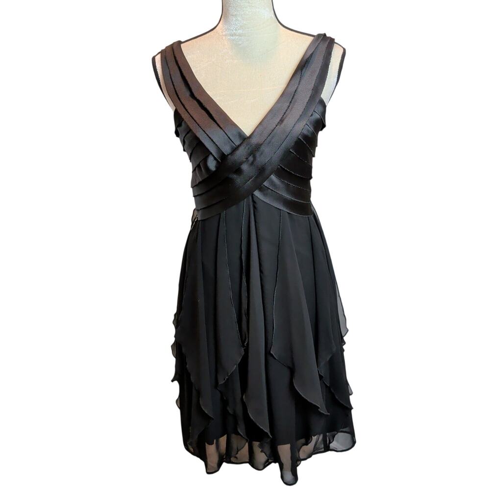 Connected Sz 6 Y2K Black Fairy Babydoll Whimsygoth Chiffon Flowy Dress Prom